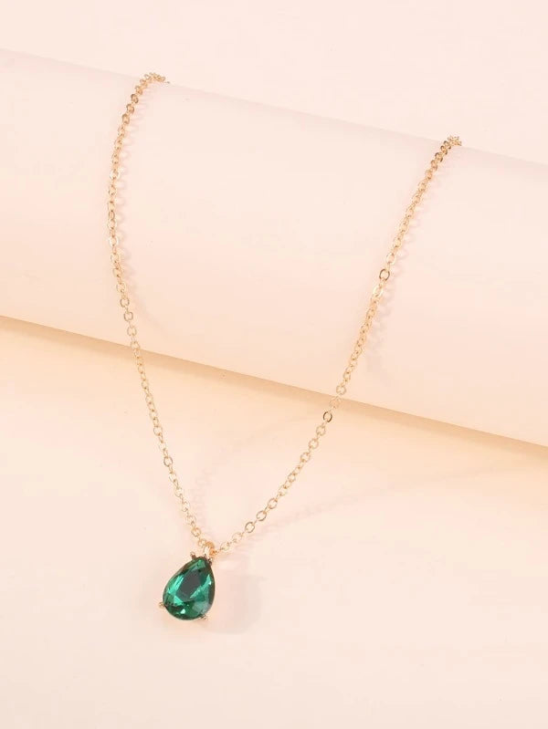7757 b03-16 Collar con accesorio con diamante de imitación gota de agua