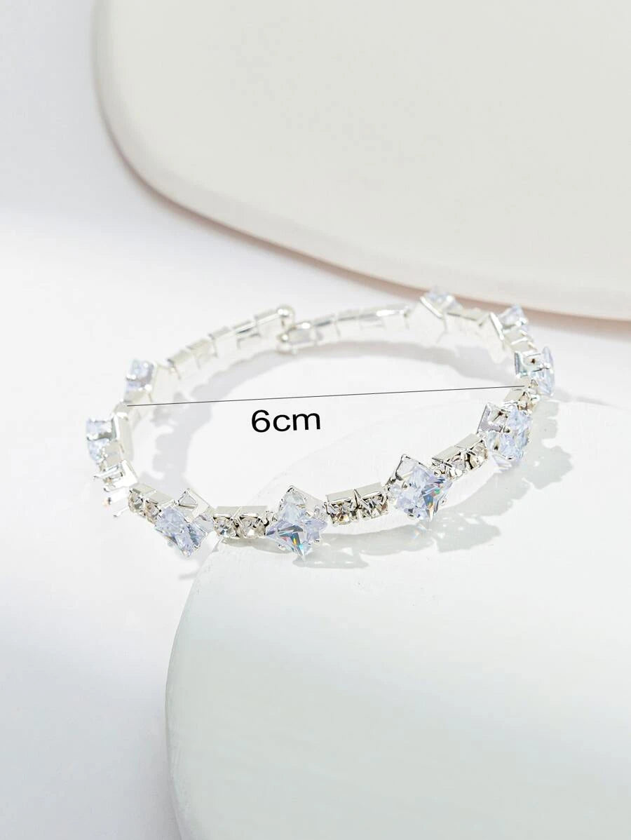 11416 1b-03-19 Pulsera con diseño de diamante de imitación