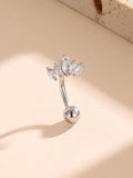15275 1b-052 Anillo de acero inoxidable para cejas con decoración de Zirconia cúbica a la moda