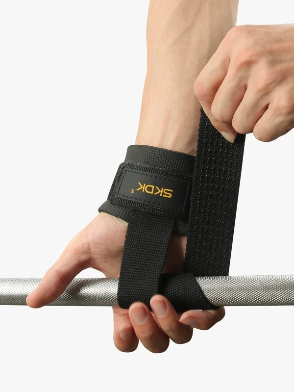 7152 1a-099 SKDK  Muñequeras de gimnasio con empuñaduras extra para entrenamiento de fuerza peso muerto
