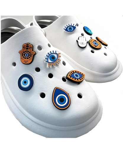 9288 a10-14 Diez piezas Diseño de ojo zapato PVC Accesorios para Zuecos