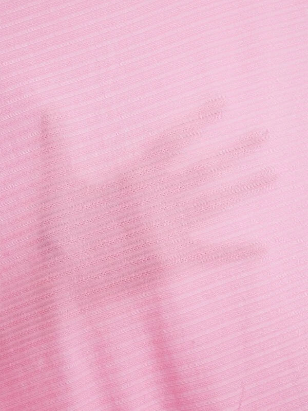 7525 1t-007 Top de tirantes corto pecho con fruncido ribete en forma de lechuga con lazo delantero