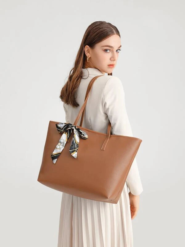 8117 1c-01-06 Bolso tote de hombro con diseño de pañuelo