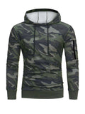 6534 1t-006 Capucha con estampado de camuflaje con cordón deportivo