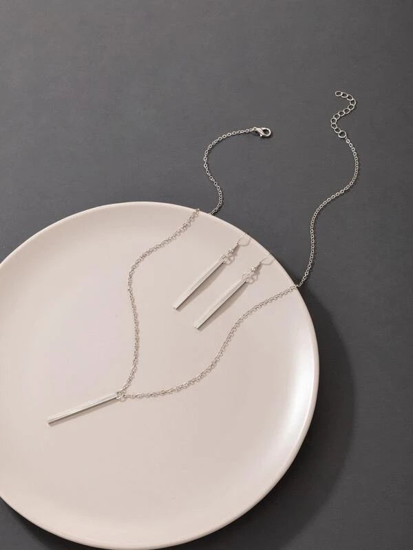 7343 b03-12 Tres piezas Set joya con diseño geométrico