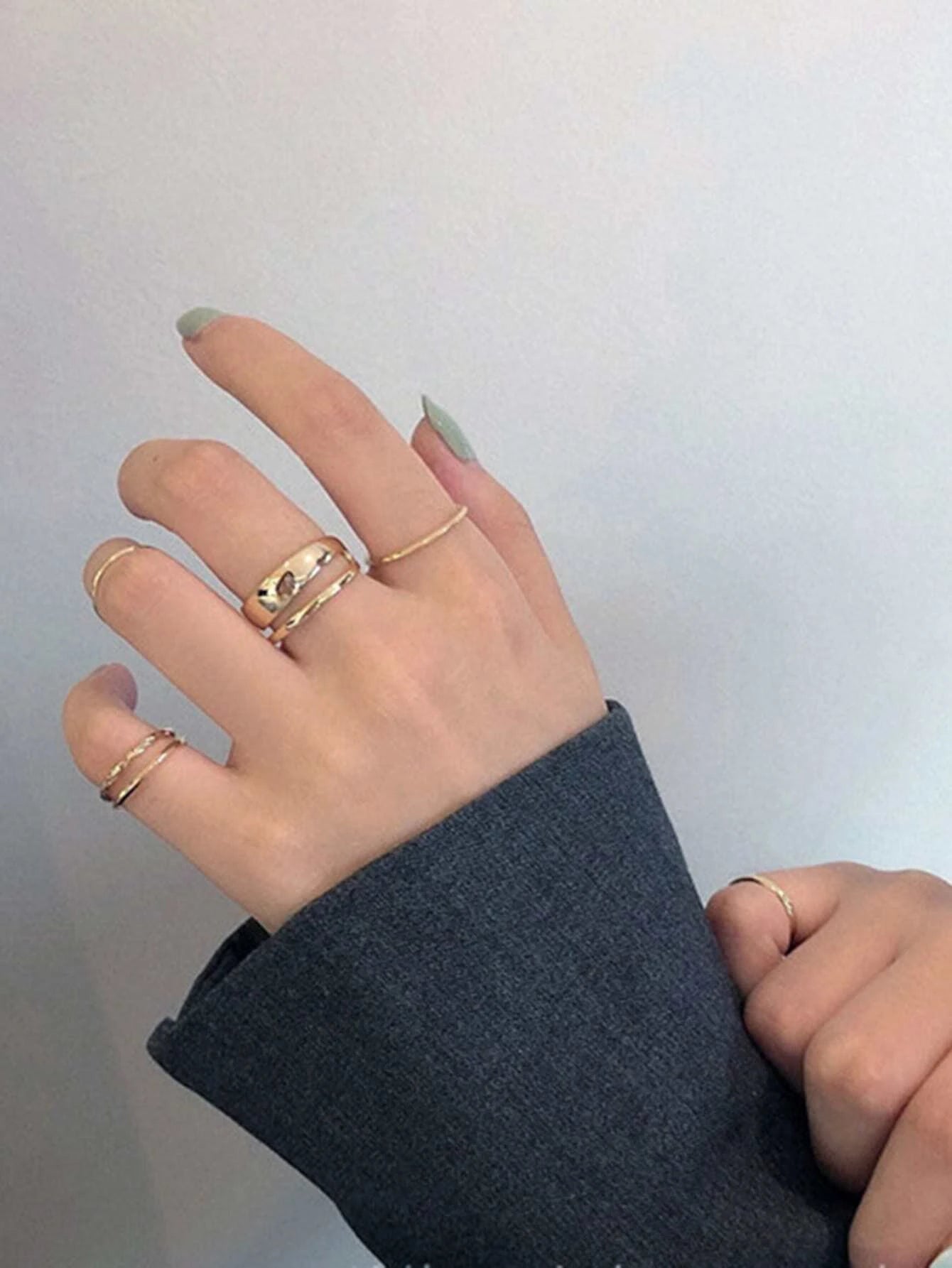 10623 1b-074 Anillo minimalista 7 Pzas
