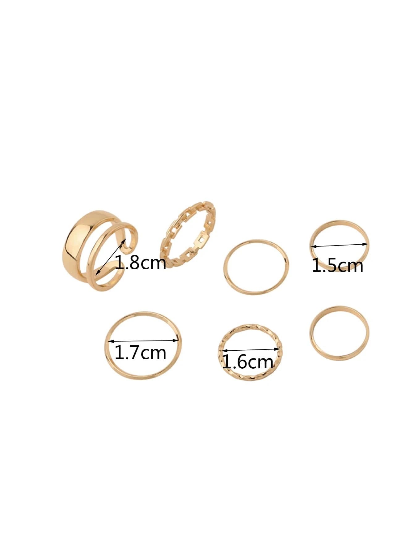10623 1b-074 Anillo minimalista 7 Pzas