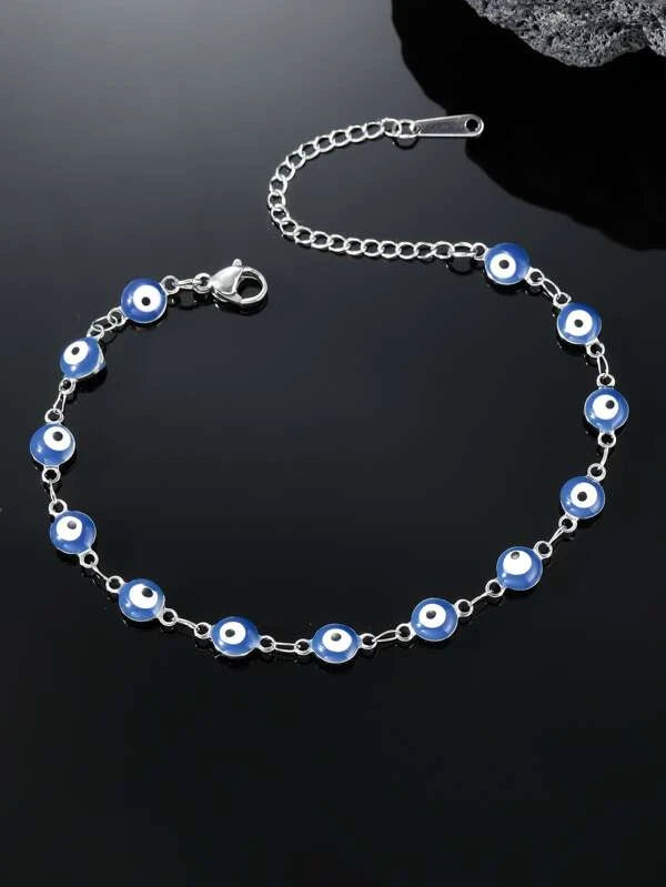 6593 1b-063 Pulsera tobillera decoración del mal de ojo