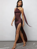 19347 1t-007 Vestido halter de espalda abierta 1 Pza