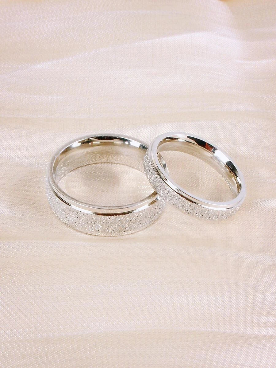 10763 1b-073 2 piezas Anillo pareja con textura