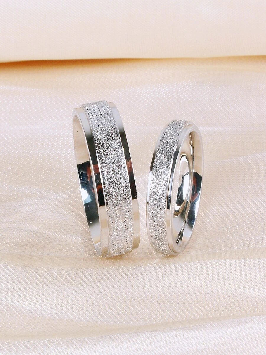 10763 1b-073 2 piezas Anillo pareja con textura