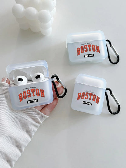 10727 2t-008 Funda compatible con Airpods con estampado de letra