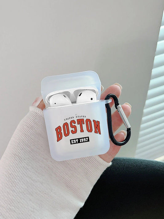 10727 2t-008 Funda compatible con Airpods con estampado de letra