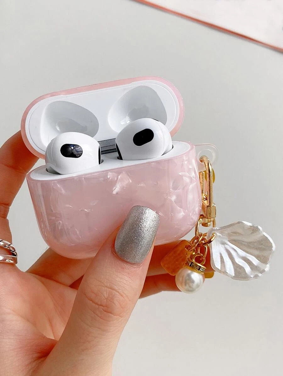 9621 1b-044 Funda compatible con Airpods 3 con concha con perla