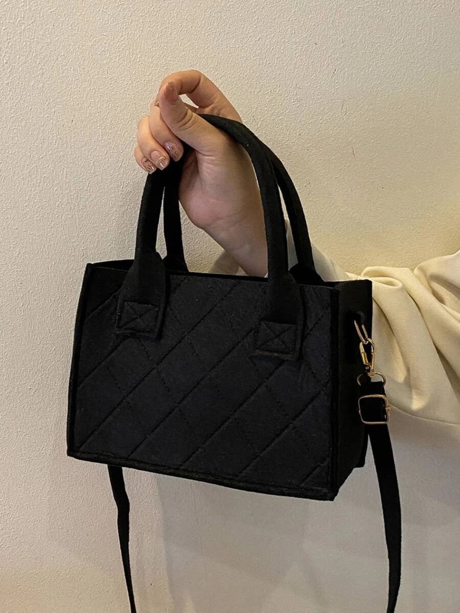 14829 1a-053 Bolso Con Diseño De Diamante En Relieve De Color Sólido