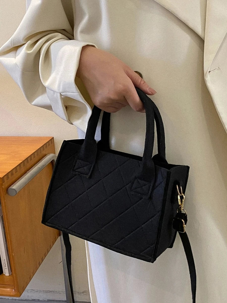 14829 1a-053 Bolso Con Diseño De Diamante En Relieve De Color Sólido