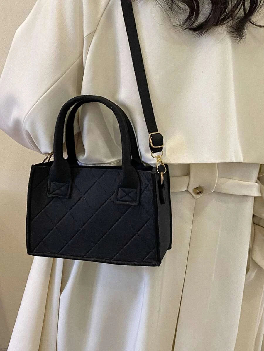 14829 1a-053 Bolso Con Diseño De Diamante En Relieve De Color Sólido