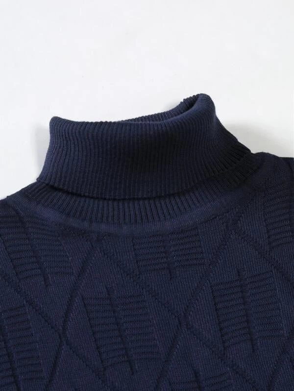 7753 1t-006 Jersey unicolor cuello alto para hombre