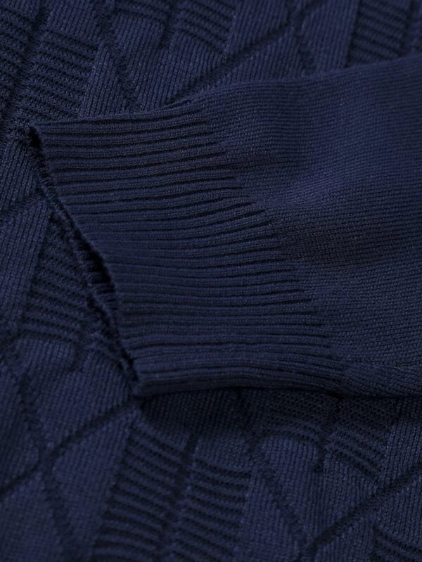 7753 1t-006 Jersey unicolor cuello alto para hombre