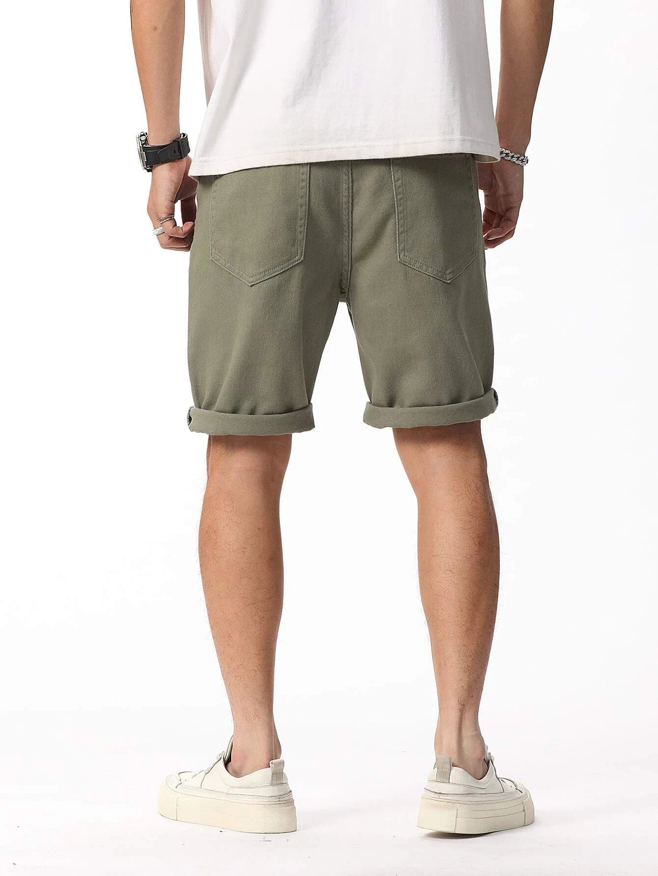 6298 a05-07 Manfinity Homme Hombres Shorts en mezclilla algodón con bolsillo oblicuo