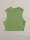 6368 EZwear Top tank unicolor tejido de canalé