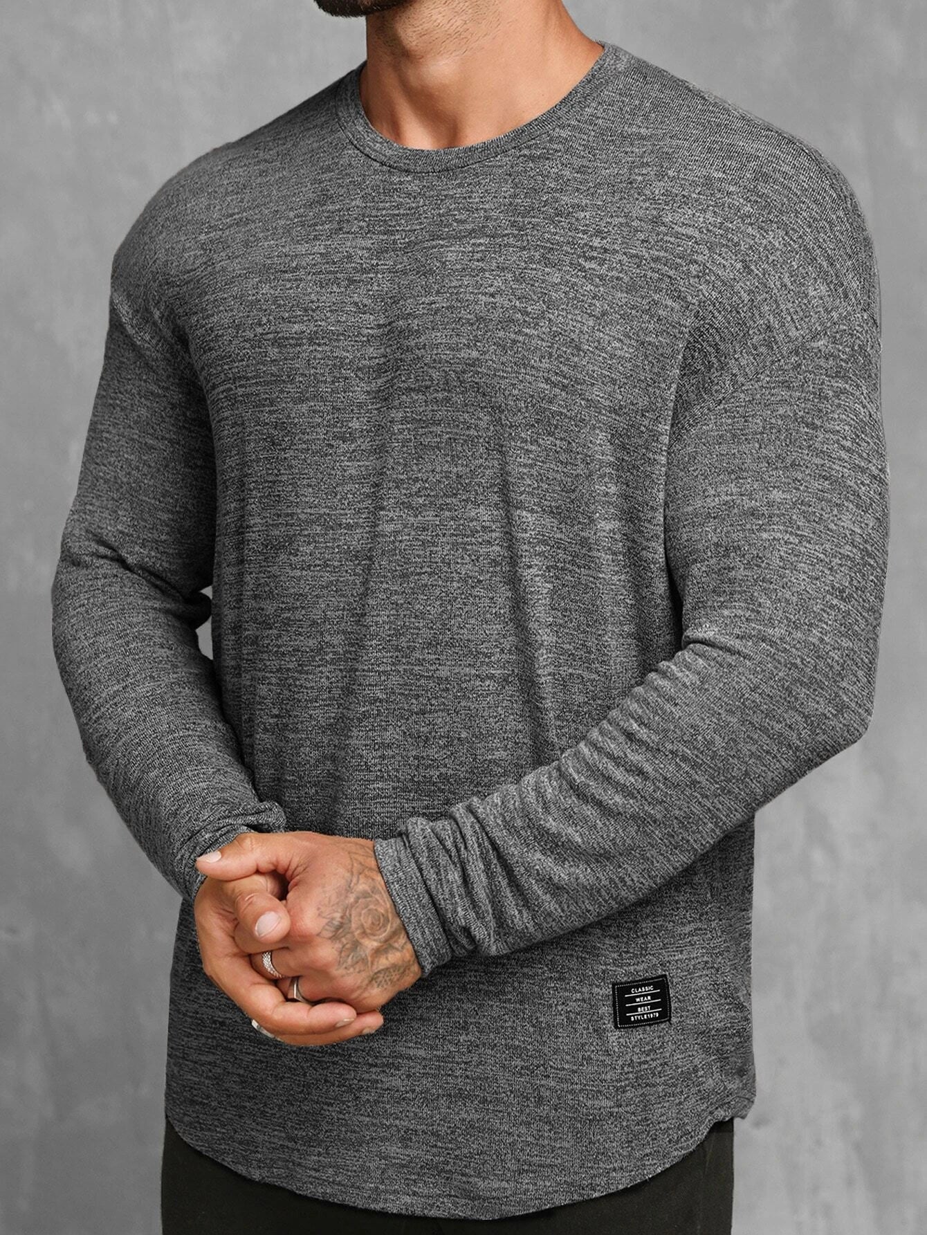 8557 1t-006 Camiseta con diseño de parche de letra