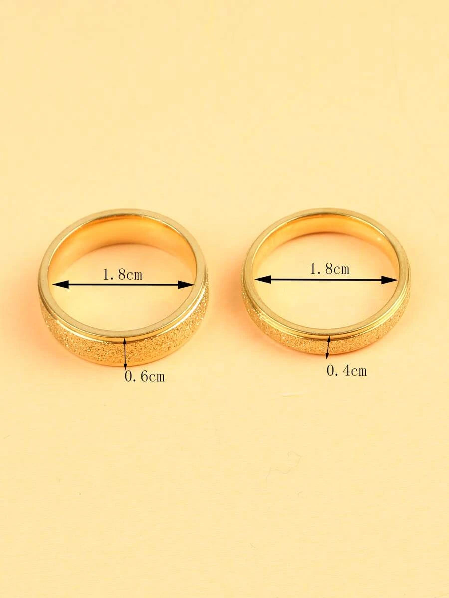 10764 1b-072 2 piezas Anillo pareja brillante