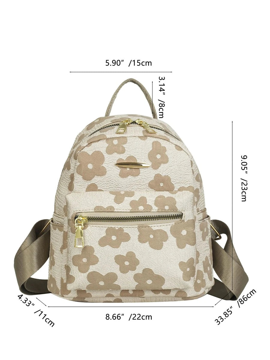9917 1c-01-01 Mochila clásica con patrón floral