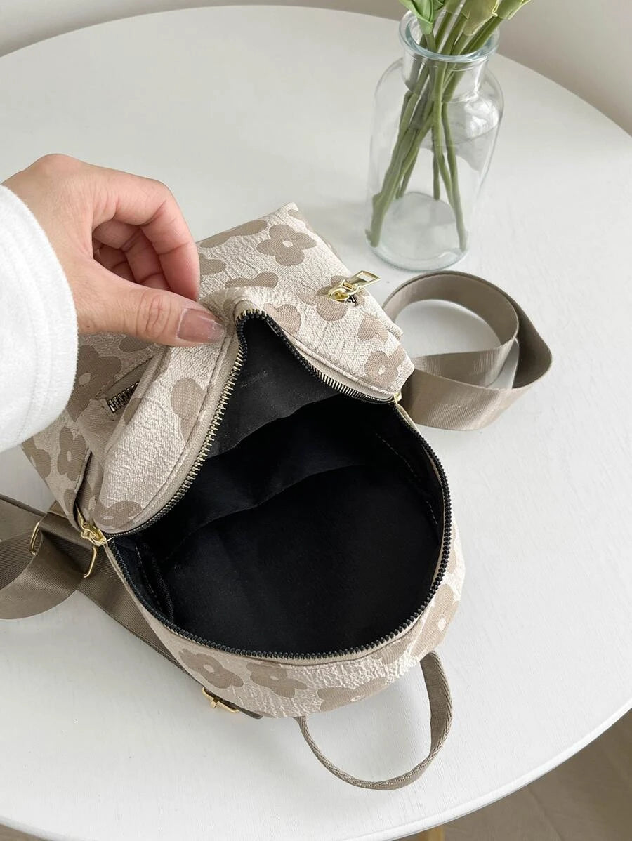 9917 1c-01-01 Mochila clásica con patrón floral