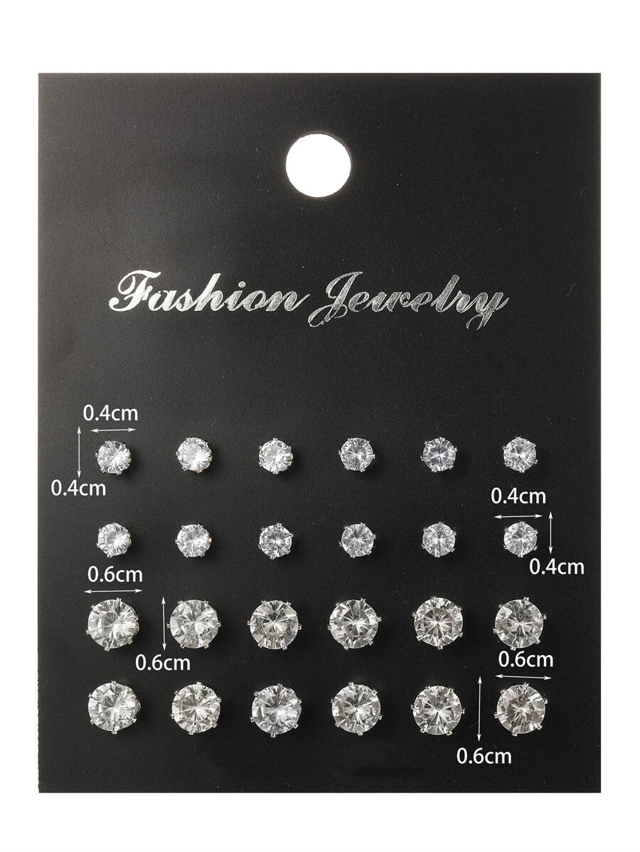 8674 1b-016 Doce pares de aretes de moda para hombre
