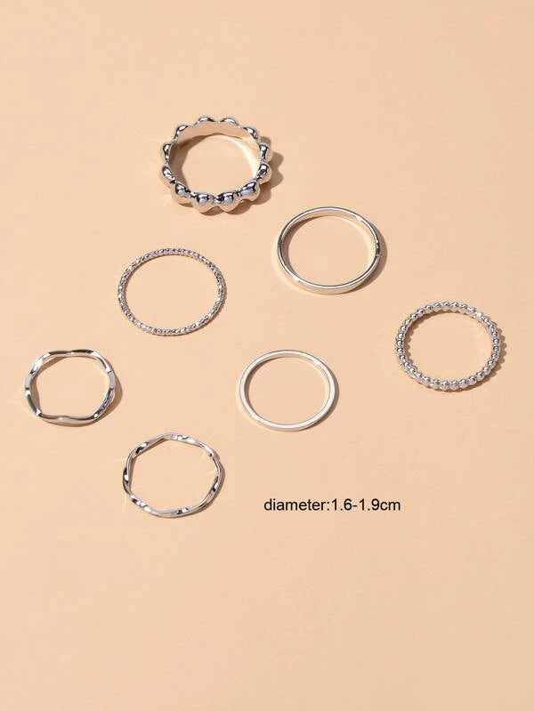 7346 b03-12 Siete piezas Anillo con diseño girante