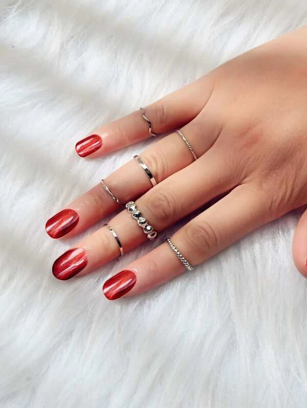 7346 b03-12 Siete piezas Anillo con diseño girante