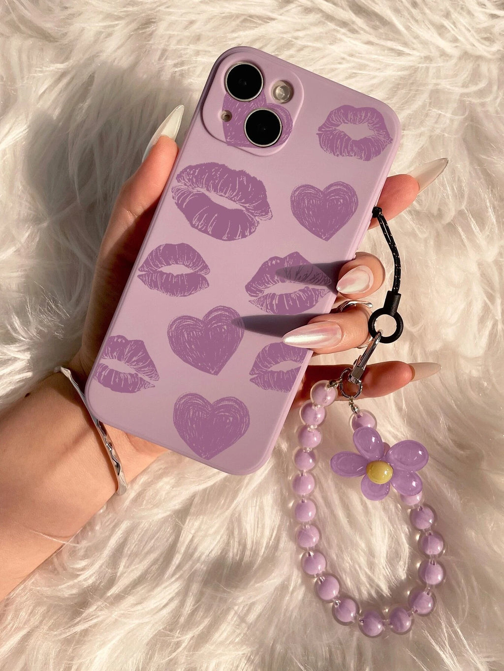 7070 2t-014 Funda para móvil con estampado de boca con acollador