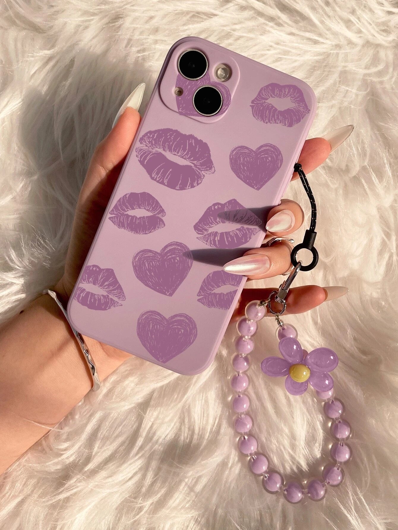 7070 2t-014 Funda para móvil con estampado de boca con acollador