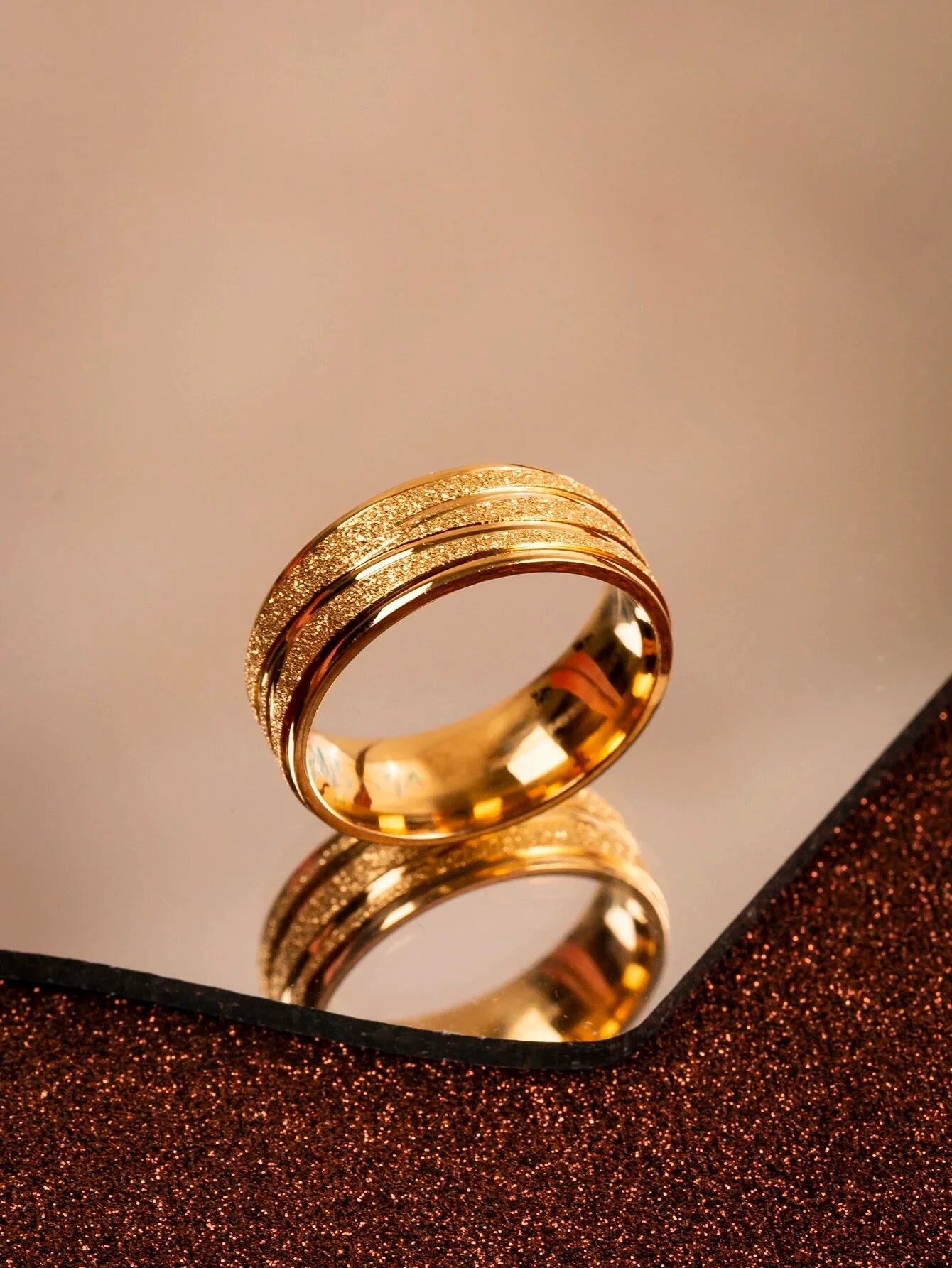 10307 1b-023 Anillo de acero inoxidable de malla de perlas