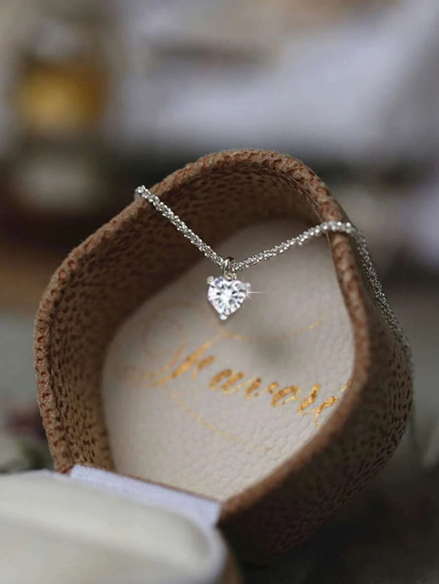 15194 1b-01-10 Collar zirconia cúbica con accesorio de corazón