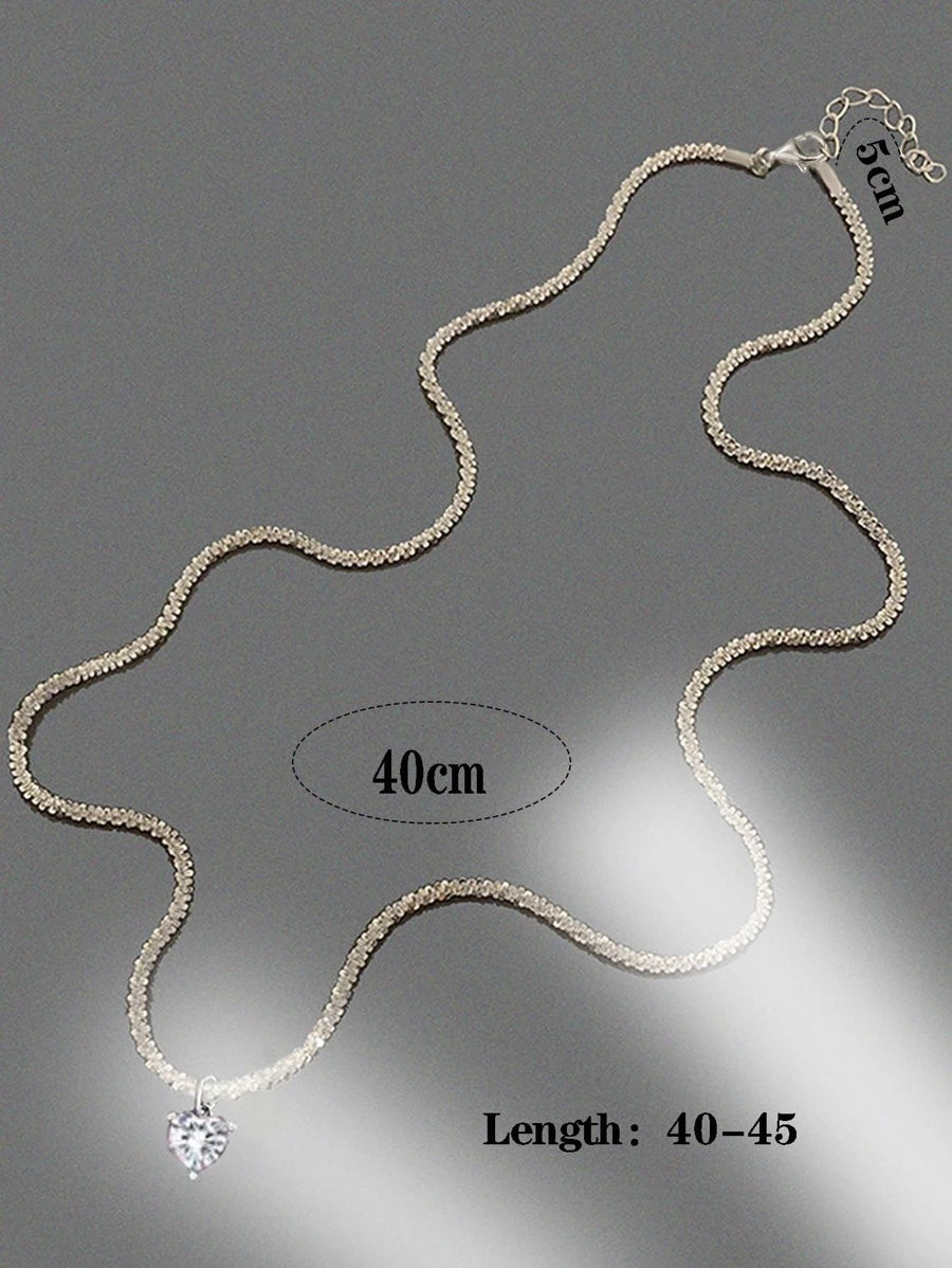 15194 1b-01-10 Collar zirconia cúbica con accesorio de corazón
