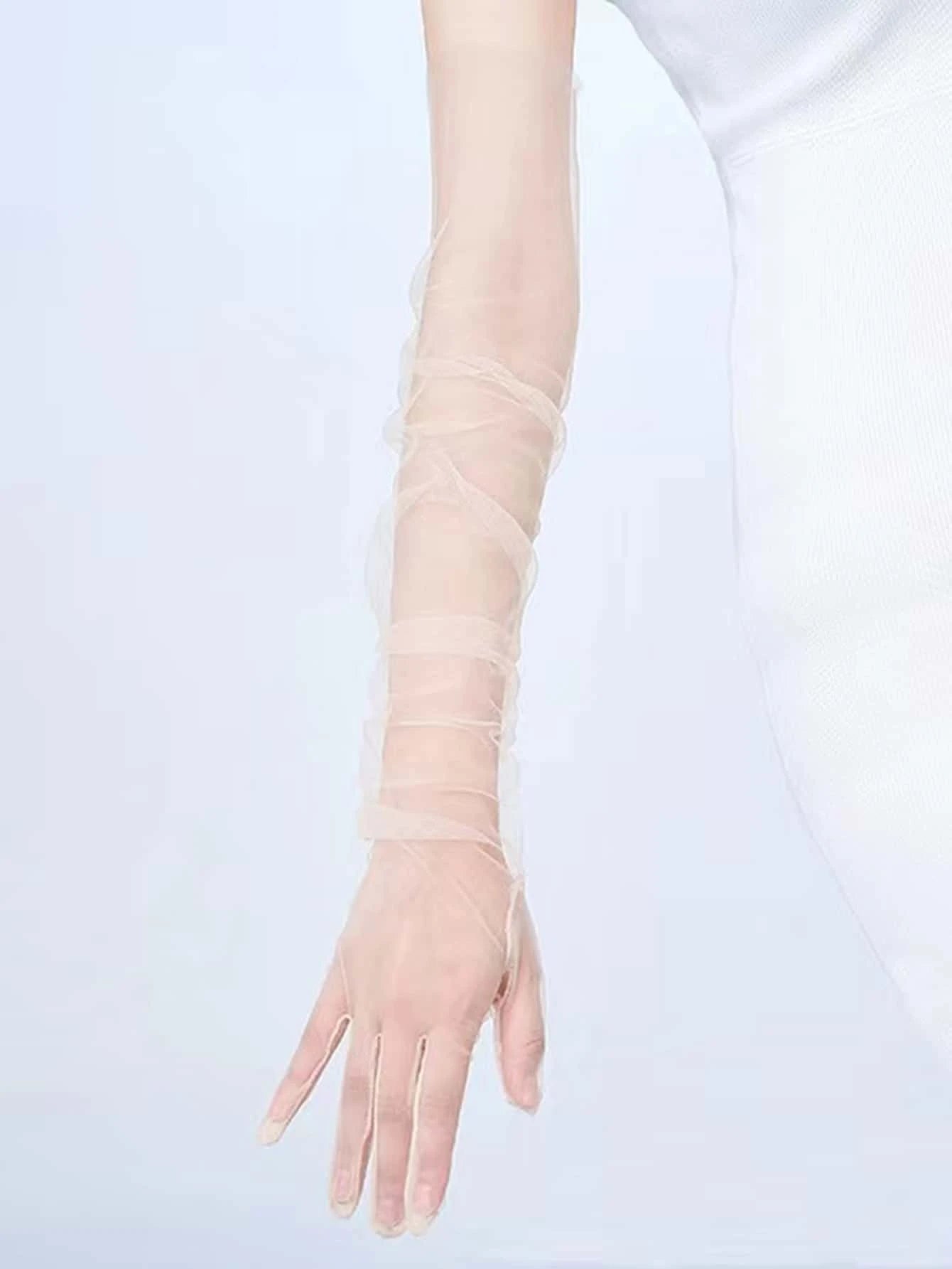 9327 1a-001 Guantes largos unicolor