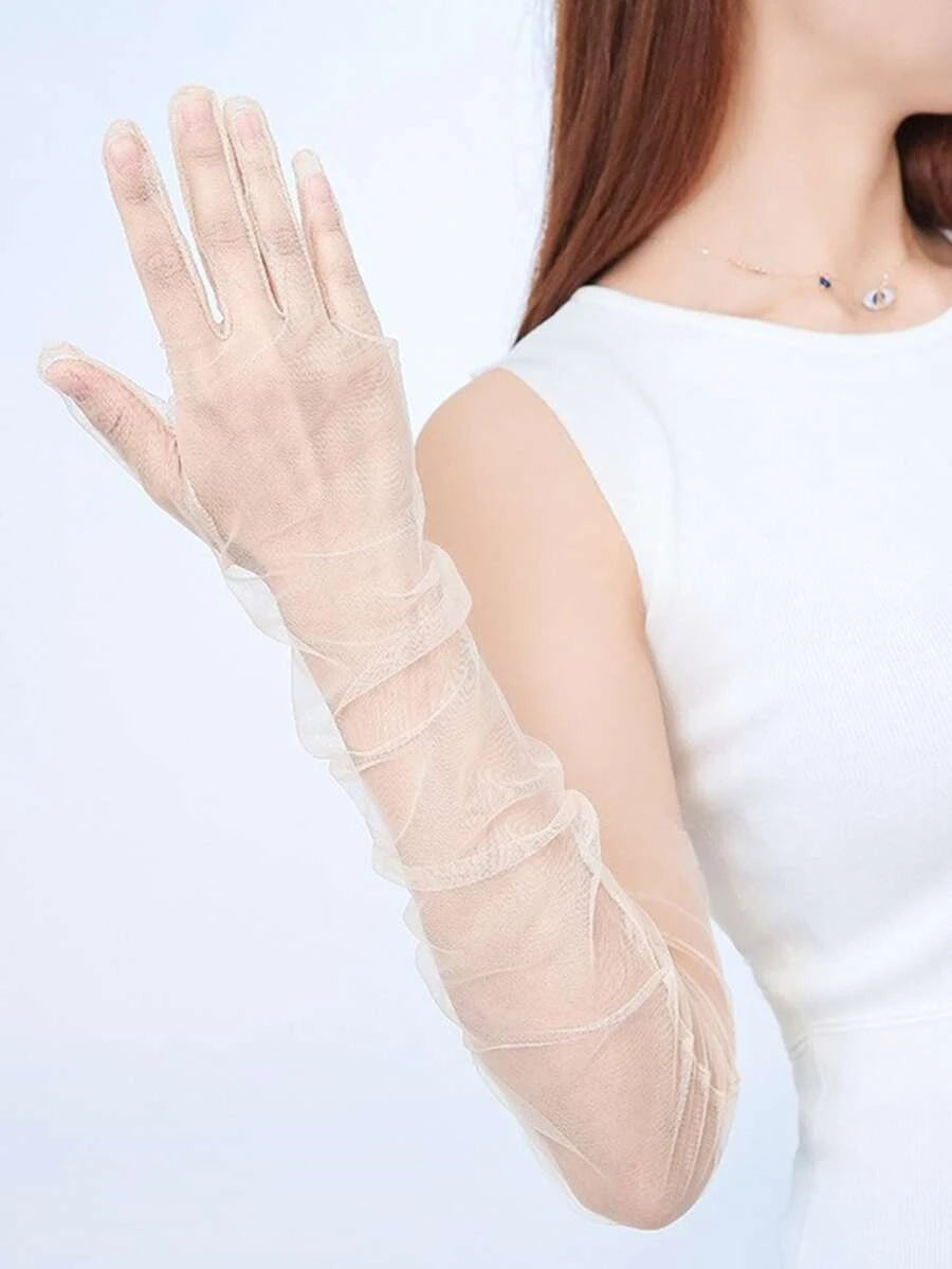 9327 1a-001 Guantes largos unicolor