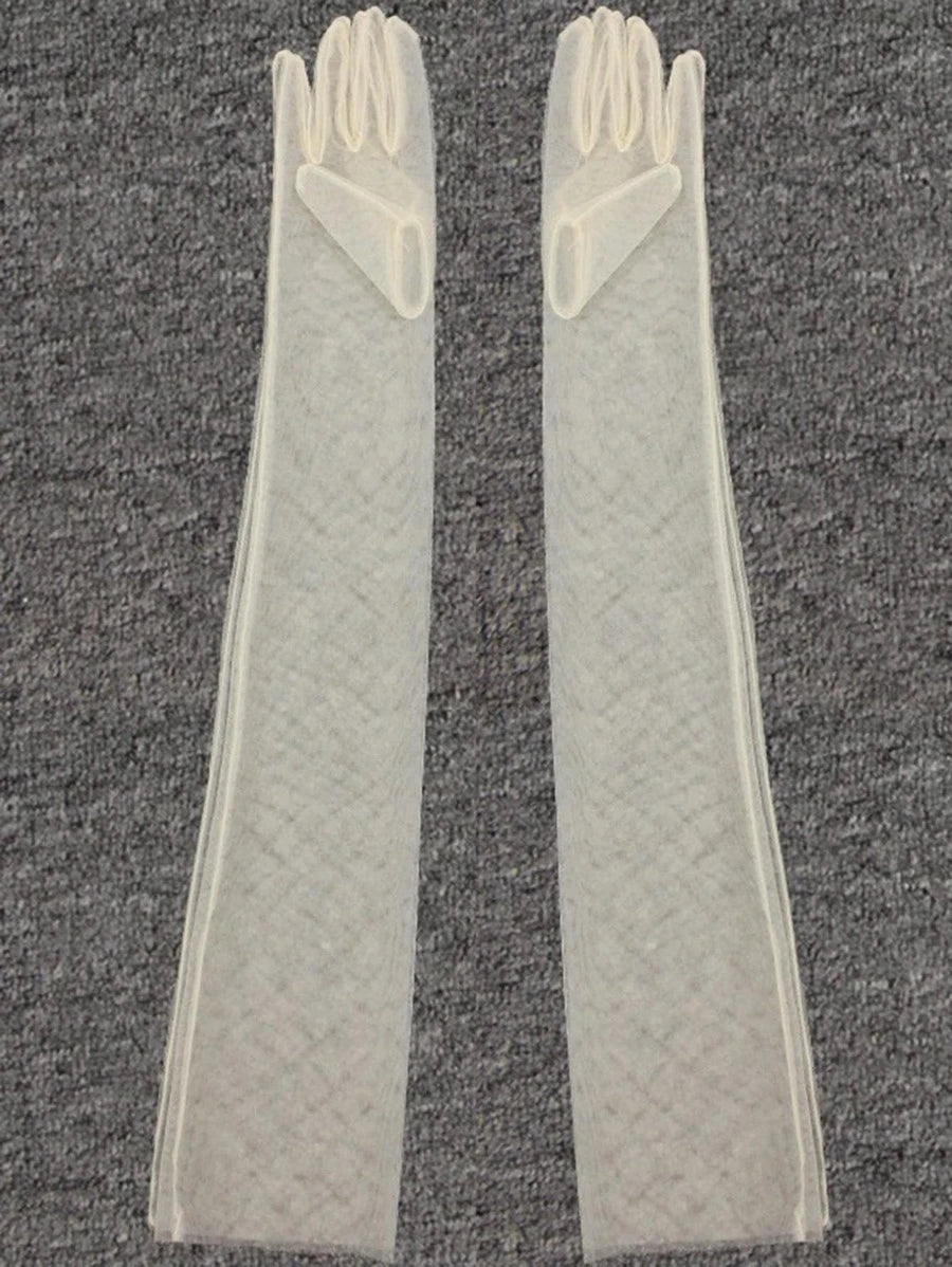 9327 1a-001 Guantes largos unicolor