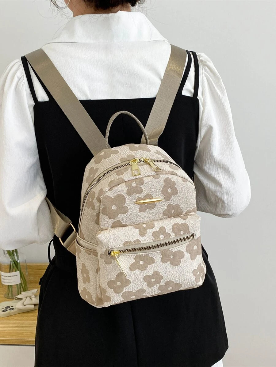 9917 1c-01-01 Mochila clásica con patrón floral
