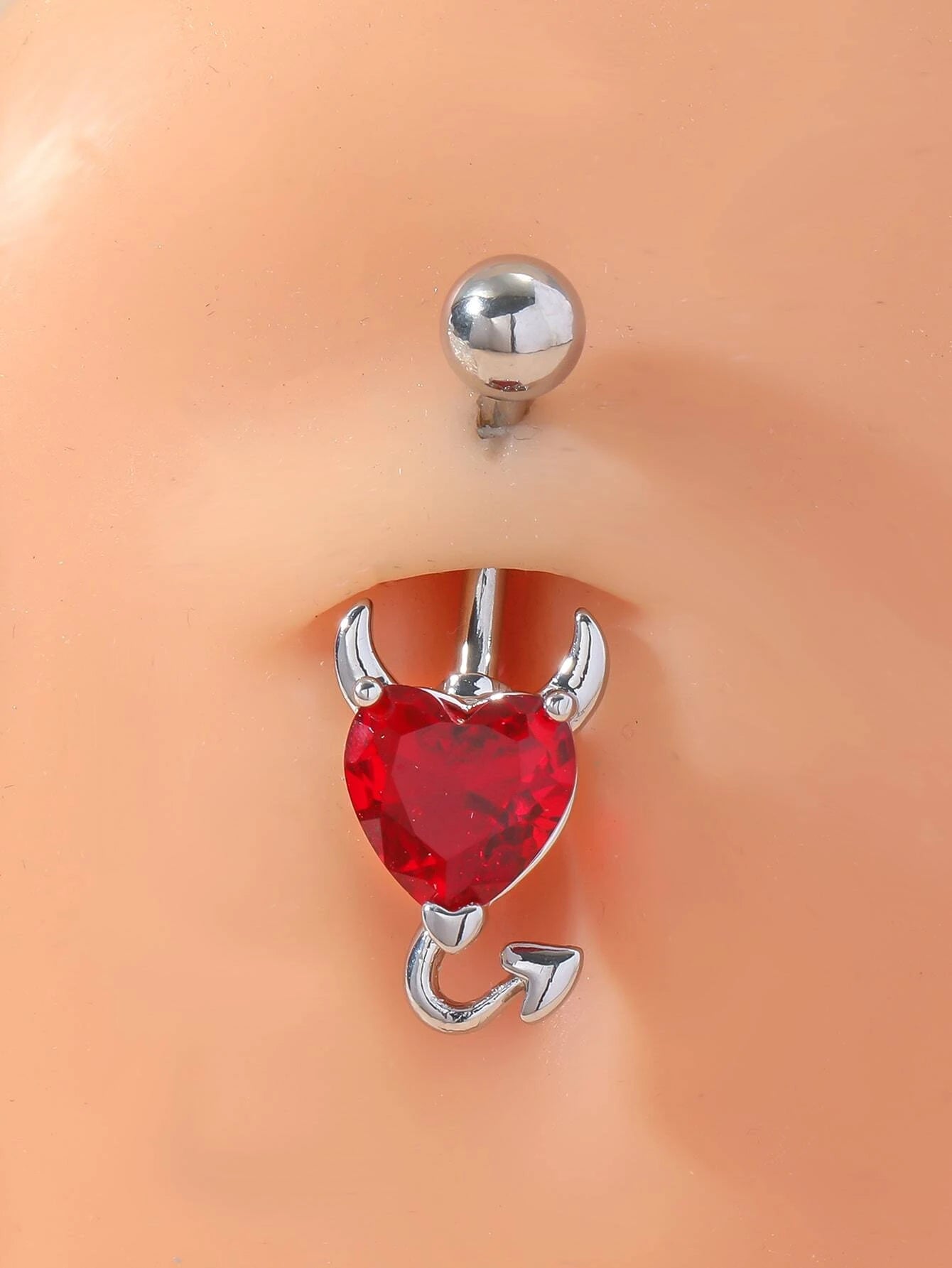 9992 b01-02 Piercing de ombligo con corazón de Acero Inoxidable