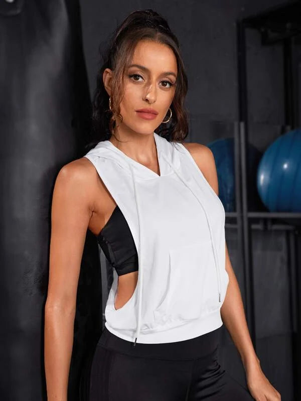 6535 1t-011 Sudadera deportiva con estampado de letra con capucha