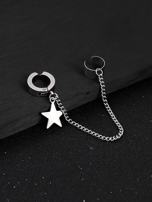 7829 b03-10 Una pieza cuff de oreja con diseño de estrella