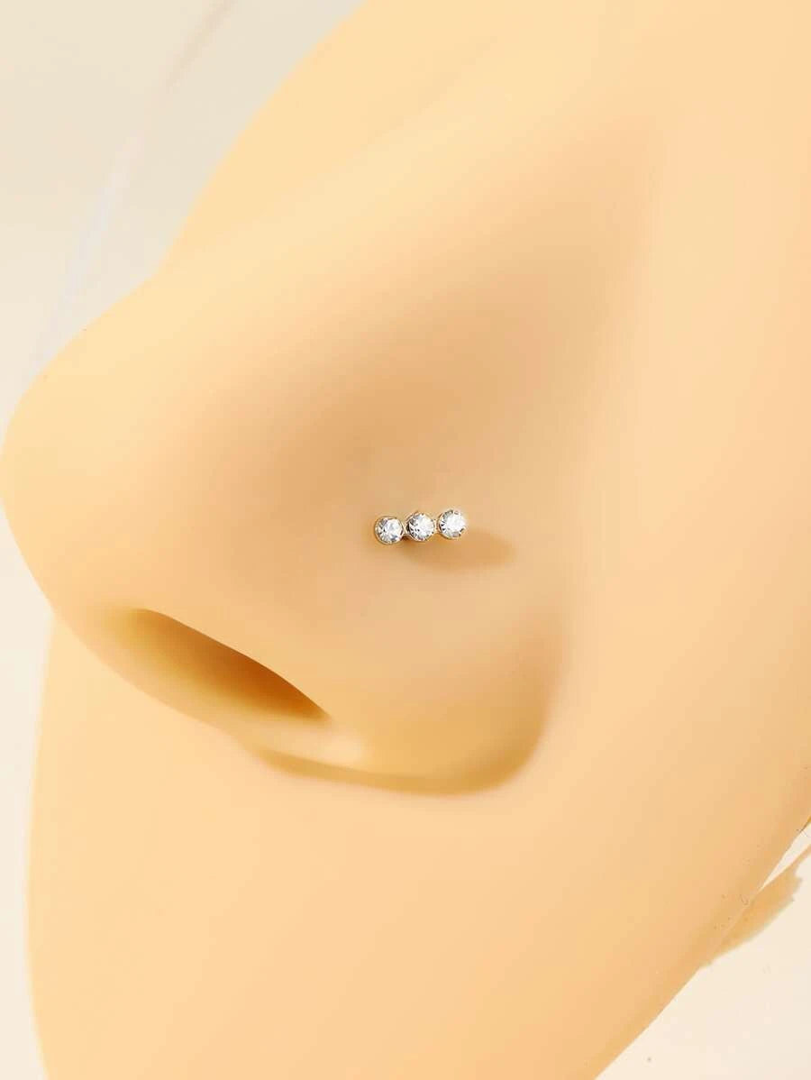 15280 1b-052 Un Pendiente/piercing de nariz de acero inoxidable chapado en oro