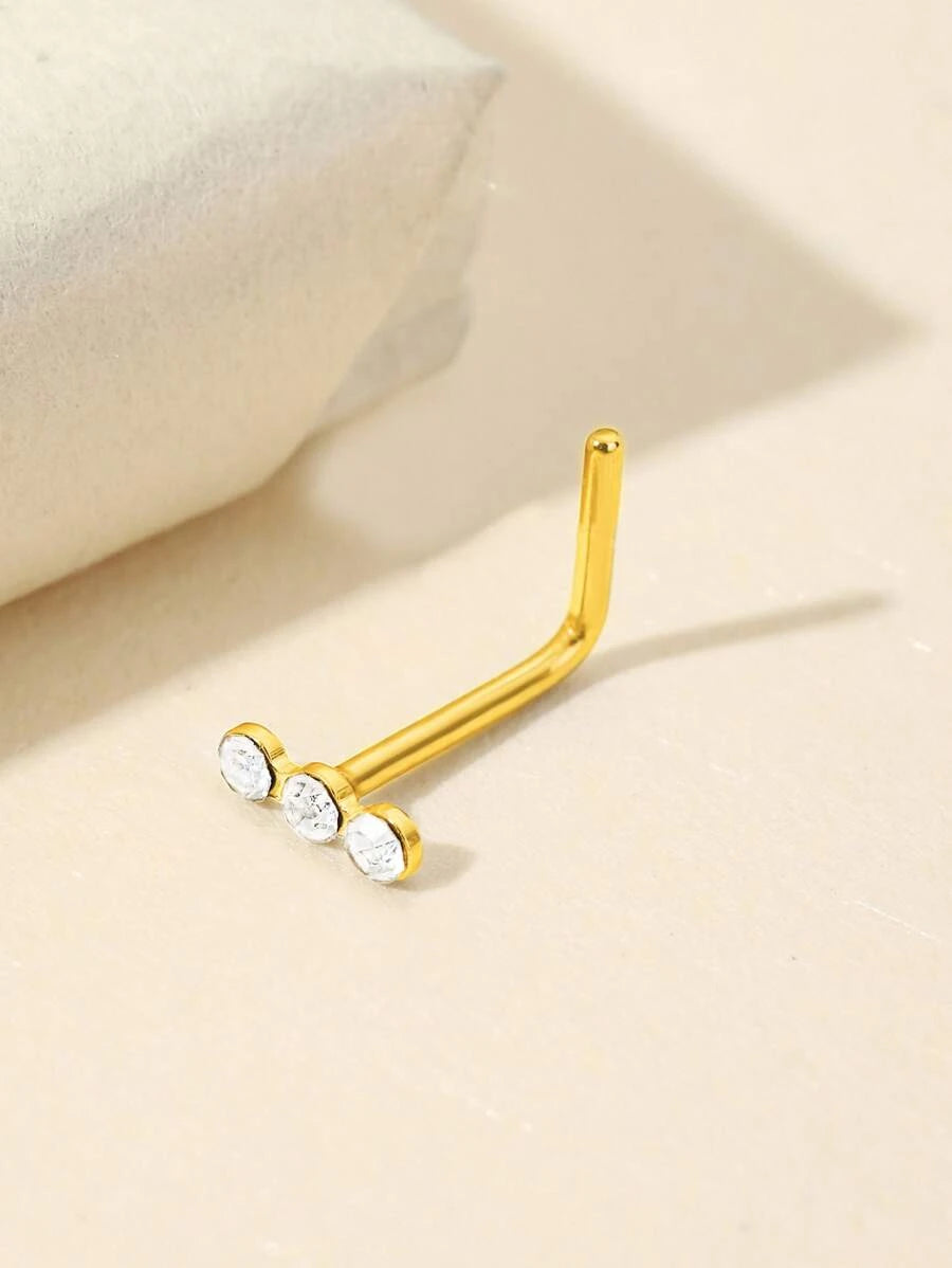 15280 1b-052 Un Pendiente/piercing de nariz de acero inoxidable chapado en oro