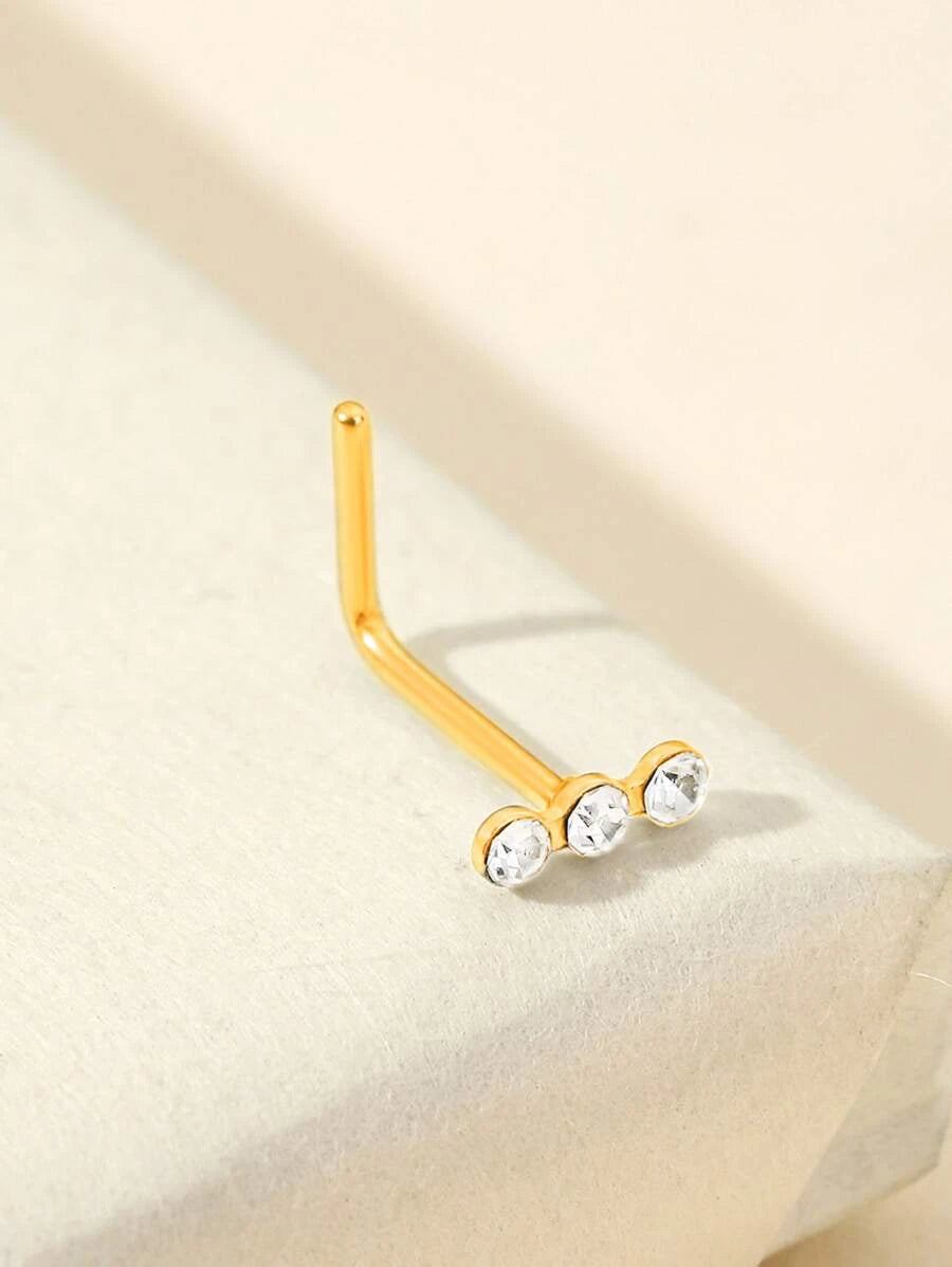 15280 1b-052 Un Pendiente/piercing de nariz de acero inoxidable chapado en oro
