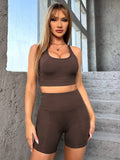 5708 1t-011 Yoga Basic unicolor Sujetador deportivo & Shorts biker