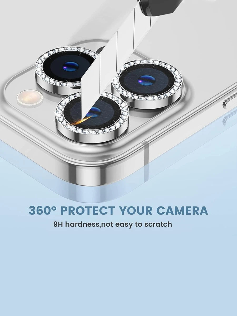 9175 2t-ProCa Protector de cámara con diseño de diamante de imitación ojo de águila