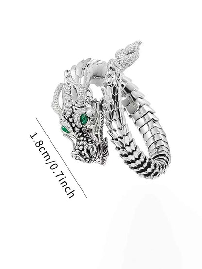 11473 B03-18 Anillo envolvente con diseño de dragón para hombre